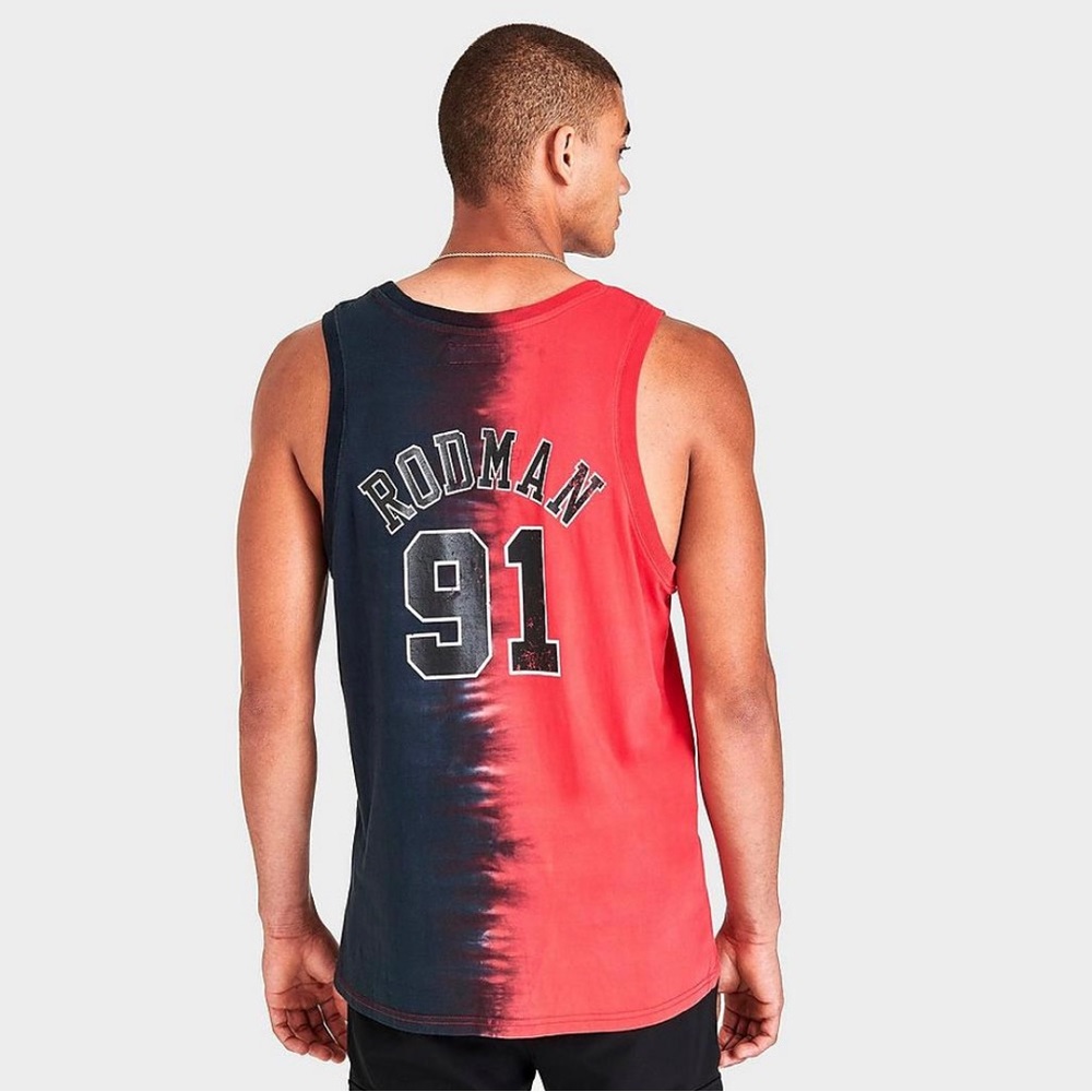 XL MEN'S MITCHELL & NESS CHICAGO BULLS NBA DENNIS RODMAN TIE-DYE TANK SHIRT